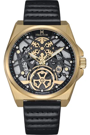 heritor automatic Mens Romero Leather-Band Watch - Stainless Steel - One Size