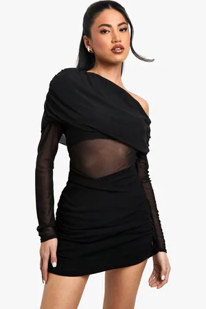 Boohoo Womens Mesh and Slinky Mix Mini Dress - - Size 18 UK