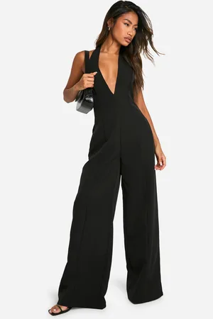 Boohoo Womens Halterneck Wide Leg Jumpsuit - - Size 14 UK