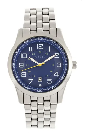 ELEVON Mens Garrison Bracelet Watch w/Date - Stainless Steel - One Size