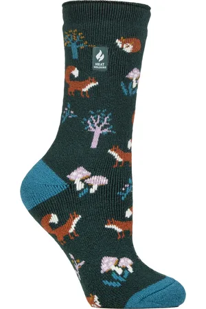 Heat Holders Womens Ladies Thermal Lite Patterned Socks for Winter - - Size UK 4-8