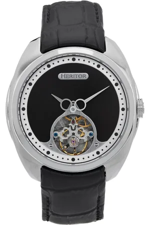 heritor automatic Mens Roman Semi-Skeleton Leather-Band Watch - - One Size