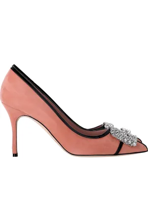 Manolo Blahnik Pre-owned Womens Tuberian Embellished Pumps in Suede - Size 38.5 EU/IT