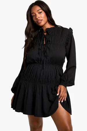 Boohoo Womens plus rouched VOLUMINOUS smock dress - - Size 26 UK