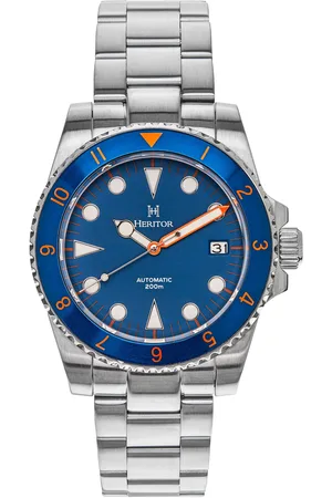 heritor automatic Mens Luciano Bracelet Watch w/Date - Navy - Stainless Steel - One Size