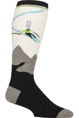 Heat Holders Mens Thin Warm Winter Knee High Lightweight Thermal Ski Socks - - Size UK 6-11