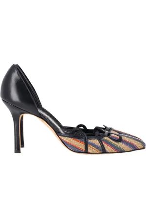 Manolo Blahnik Pre-owned Womens Pointed Pumps in Multicolor Raffia - - Size EU 38