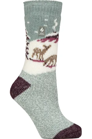 Heat Holders Womens Ladies Original Christmas Patterned Novelty Thermal Socks - - Size UK 4-8