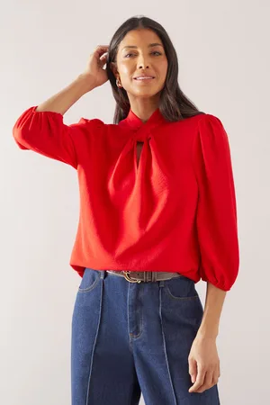 wallis Womens Woven Twist Neck Top - - Size 14 UK