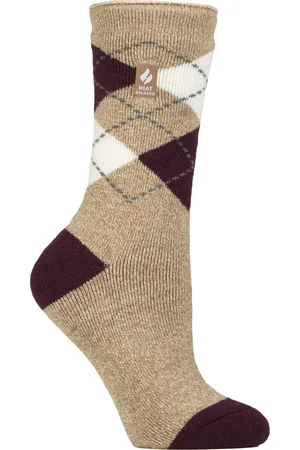 Heat Holders Womens Ladies Thermal Lite Patterned Socks for Winter - - Size UK 4-8