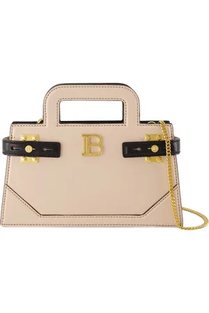 Balmain Womens B-Buzz Small Top Handle Crossbody - - Leather - Neutral - Calfskin - One Size