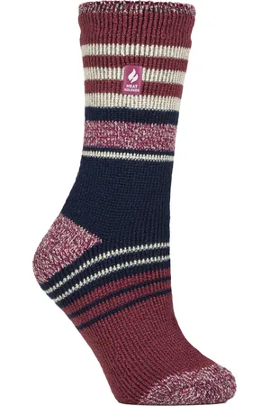 Heat Holders Womens Ladies Winter Varied Stripe Patterned Thermal Socks for - - Size UK 4-8