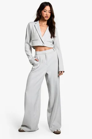 Boohoo Womens Tall Tailored Wide Leg Trousers - - Size 18 UK