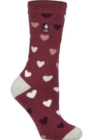 Heat Holders Womens Ladies Thermal Lite Patterned Socks for Winter - - Size UK 4-8