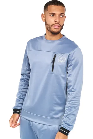 Crosshatch Mens Catmoore Crew Neck Track Top (Steel ) - Size X-Large