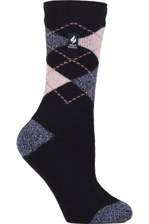 Heat Holders Womens Ladies Thermal Lite Patterned Socks for Winter - - Size UK 4-8