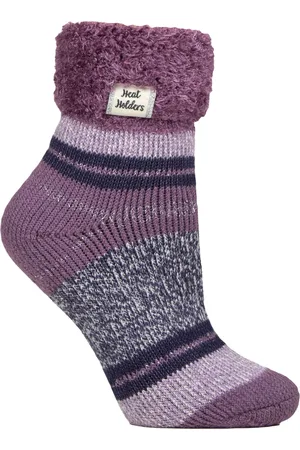 Heat Holders Womens Ladies Stripe Lounge Socks With Lure - - Size UK 4-8