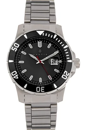Nautis Mens Admiralty Pro 200 Bracelet Watch w/Date - Stainless Steel - One Size