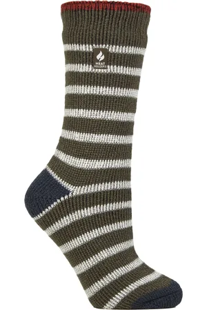 Heat Holders Womens Ladies Amara Two Tone Stripe Patterned Thermal Socks - - Size UK 4-8