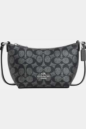 Coach Womens Zip Top Crossbody in Metallic Signature Canvas - - One Size