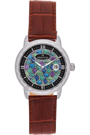 heritor automatic Mens Protégé Vitreous Enamel Dial Watch - Stainless Steel - One Size