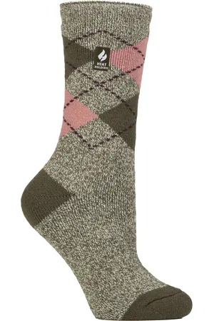 Heat Holders Womens Ladies Thermal Lite Patterned Socks for Winter - - Size UK 4-8