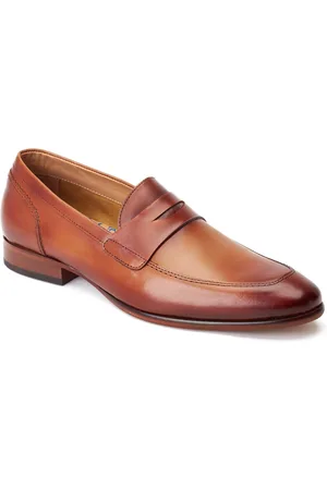 Base London Bruno Leather Mens Burnt Loafers - Size UK 7