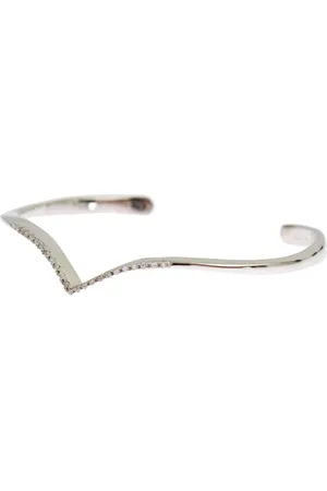 Nialaya WoMens Skyfall CZ 925 Bangle Bracelet Sterling - One Size