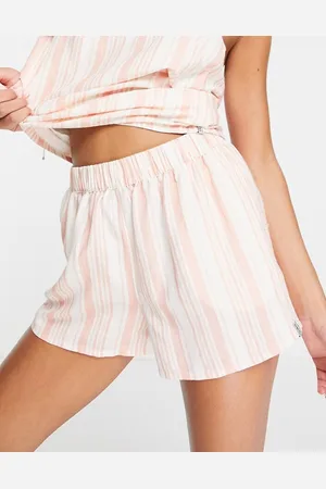 Rhythm Womens Montana High Waist Beach Shorts In And White Stripe - Size 10 UK