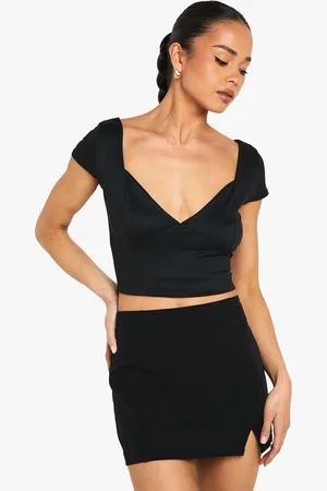 Boohoo Womens Super Soft Cap Sleeve Plunge Front Top - - Size 16 UK