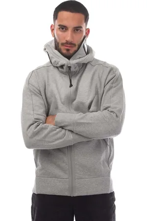 C.P. Company Mens Diagonal Raised Fleece Zipped Goggle Hoodie in Cotton - Size X-Small