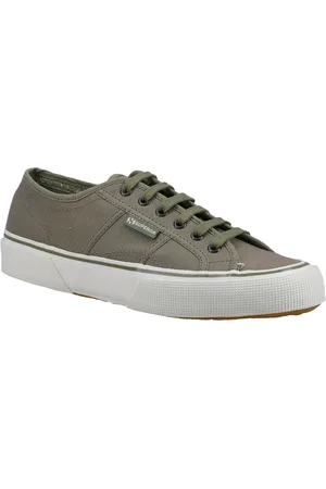 Superga 2490 Bold Cotton Mens Green Safari Trainers - - Size UK 9.5