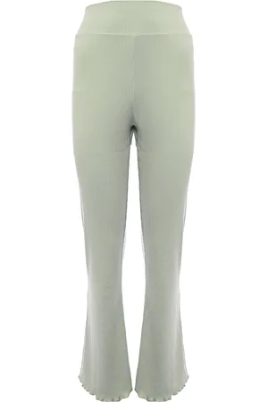 PUMA WoMens Pink Classics Ribbed Flare Trousers - - Size Medium