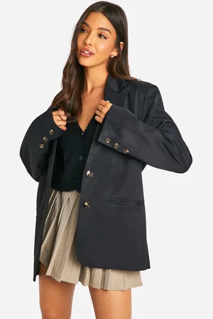 Boohoo Womens Single Breasted Relaxed Fit Tailored Blazer - - Size 10 UK