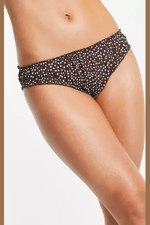 & OTHER STORIES Womens & Spot Print Frill Edge Bikini Bottoms In - Size Large