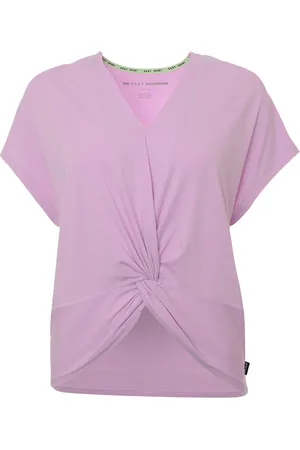 DKNY Womens Twist Front Top In Lilac - - Size X-Small