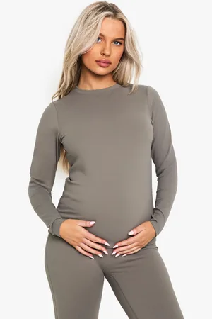 Boohoo Womens Maternity Supersoft Sculpt Long Sleeve Top - - Size 16 UK