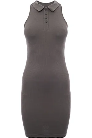 Dr Denim Womens Ribbed Bodycon Dress with Collar Detail - Size X-Small
