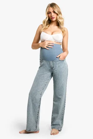 Boohoo Womens Maternity Over The Bump Boyfriend Jeans - - Size 8 UK