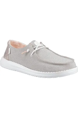 Hey dude Wendy Metallic Sparkle WoMens Rose Gold Loafers - - Size UK 7