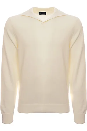 Thom Sweeney Mens Heavy Gauge Long Sleeve Skipper Polo Cotton In - Size X-Small