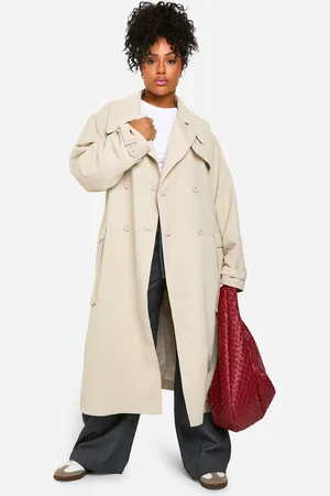 Boohoo Womens Plus Belted Trench Coat - - Size 16 UK