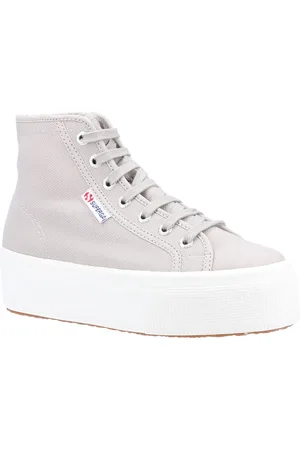 Superga 2708 HI Top Cotton WoMens Colomba/White Avorio Boots - Size UK 5