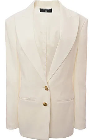 Balmain Womens 2 Button Sb Crepe Fitted Jacket in - Size 14 UK