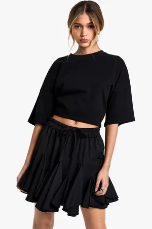 Boohoo Womens Woven Flippy Godet Mini Skirt - - Size 6 UK