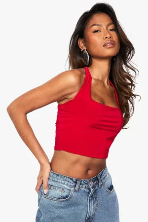 Boohoo Womens Slinky Tie Neck Square Top - - Size 16 UK