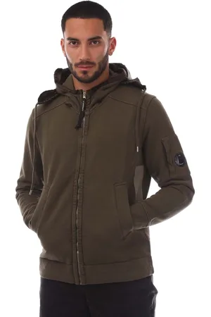 C.P. Company Mens Diagonal Fleece Hoodie in Cotton - Size Small