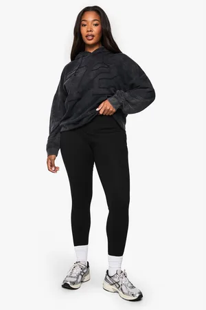 Boohoo Womens BASICS PLUS V WAISTBAND LEGGING - Cotton - Size 26 UK