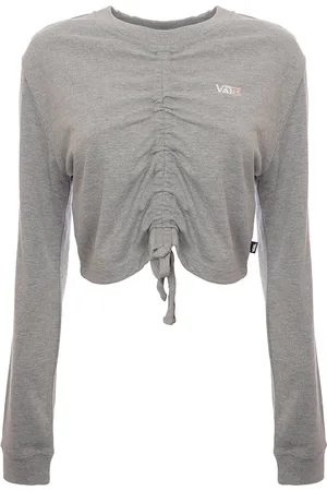 Vans Womens Davie Ruched Long Sleeve Crop T-Shirt In - Size X-Large