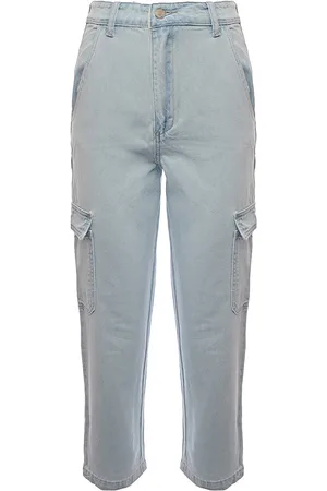 Signature 8 WoMens Bleach Wash High-Waisted Pocket Slouch Jeans in - Size X-Small